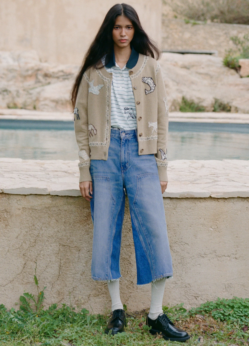 Sea New York Milene Denim Carpenter Culotte