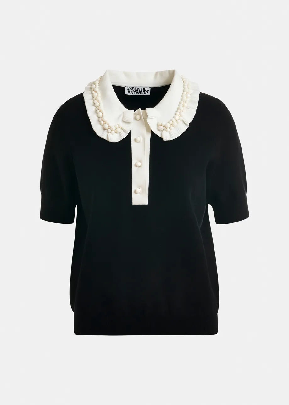 Essentiel Antwerp Jewelry Embroidered Knit Polo