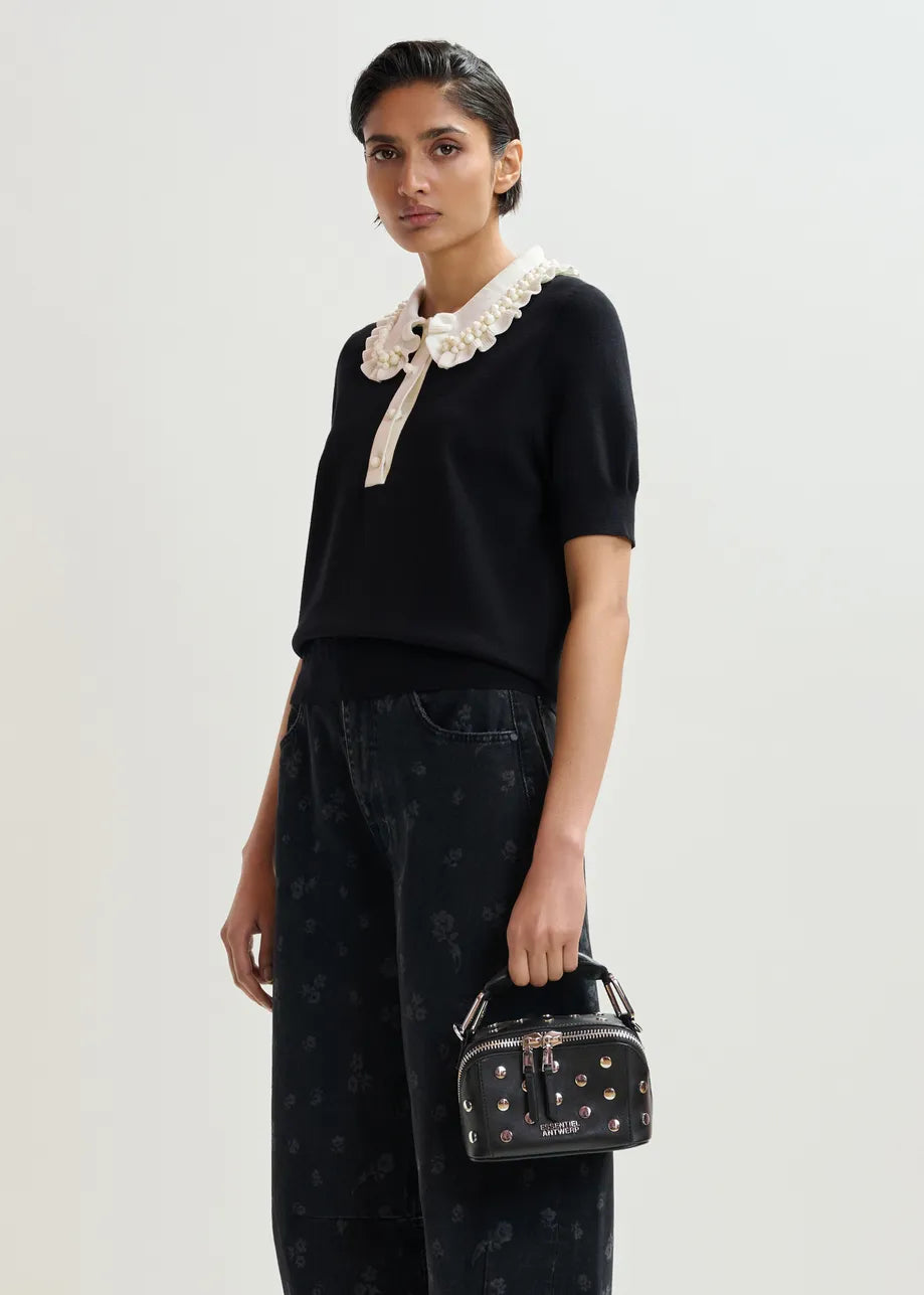 Essentiel Antwerp Jewelry Embroidered Knit Polo
