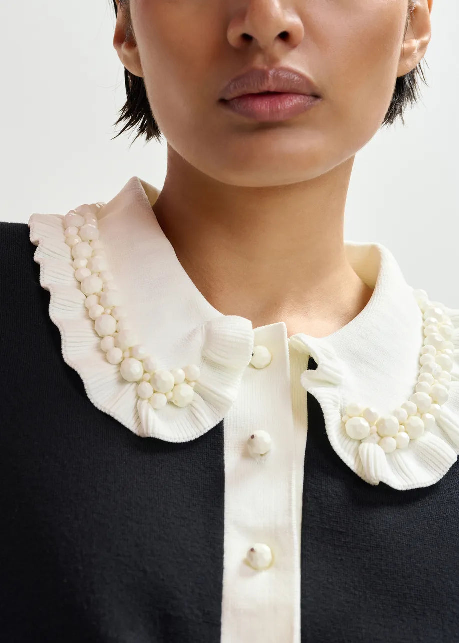 Essentiel Antwerp Jewelry Embroidered Knit Polo