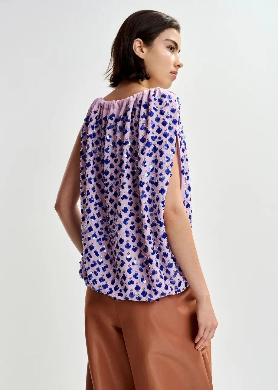 Essentiel Antwerp Jocelyn Sequin Smocked Top