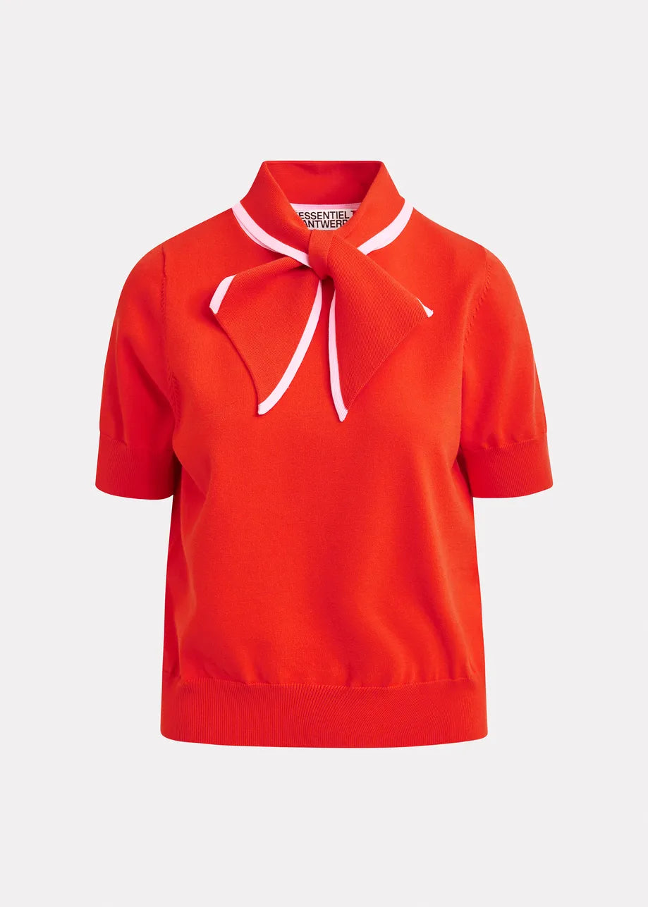 Essentiel Antwerp Jonda Knit Top in Orange Brulee