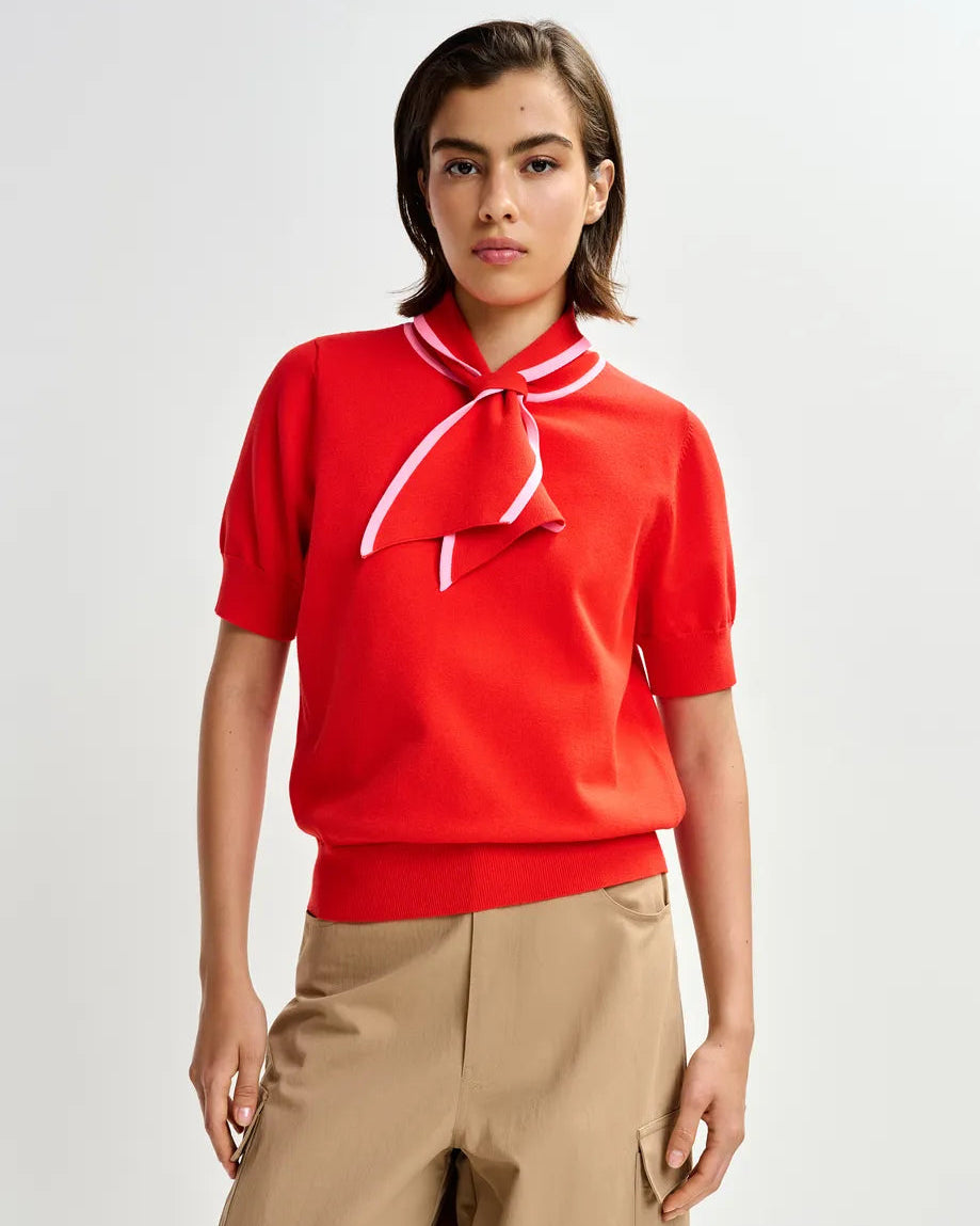 Essentiel Antwerp Jonda Knit Top in Orange Brulee