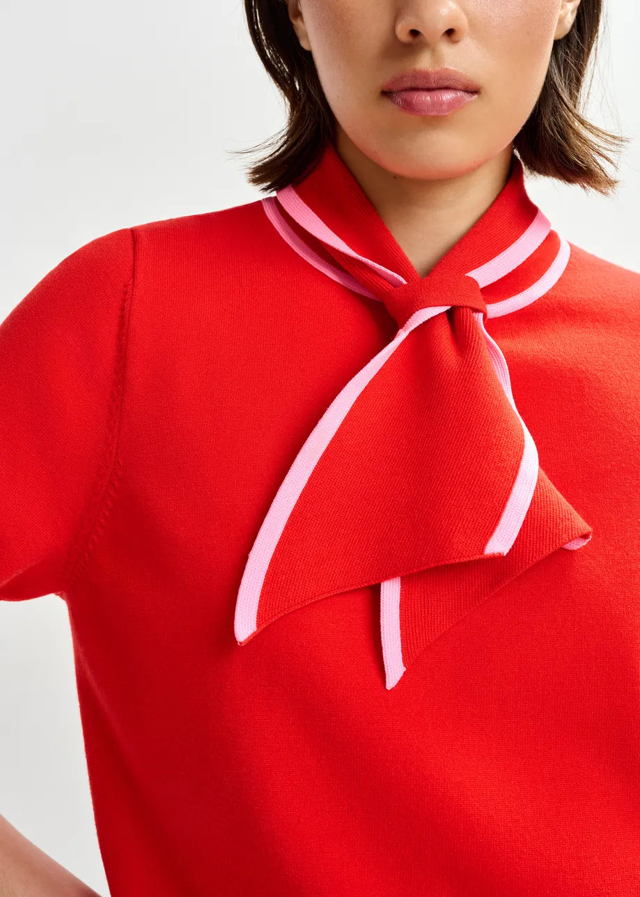 Essentiel Antwerp Jonda Knit Top in Orange Brulee