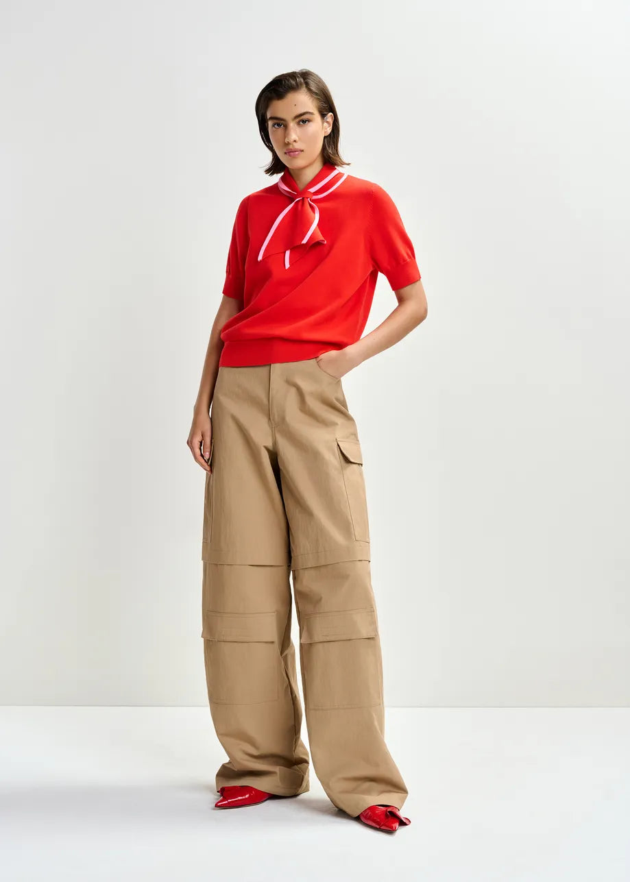 Essentiel Antwerp Jonda Knit Top in Orange Brulee