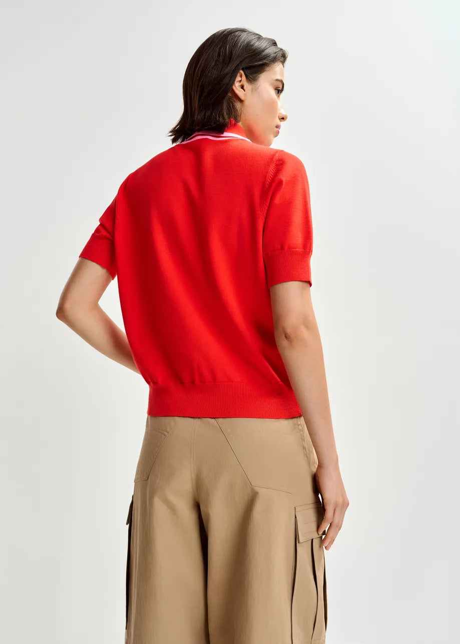 Essentiel Antwerp Jonda Knit Top in Orange Brulee