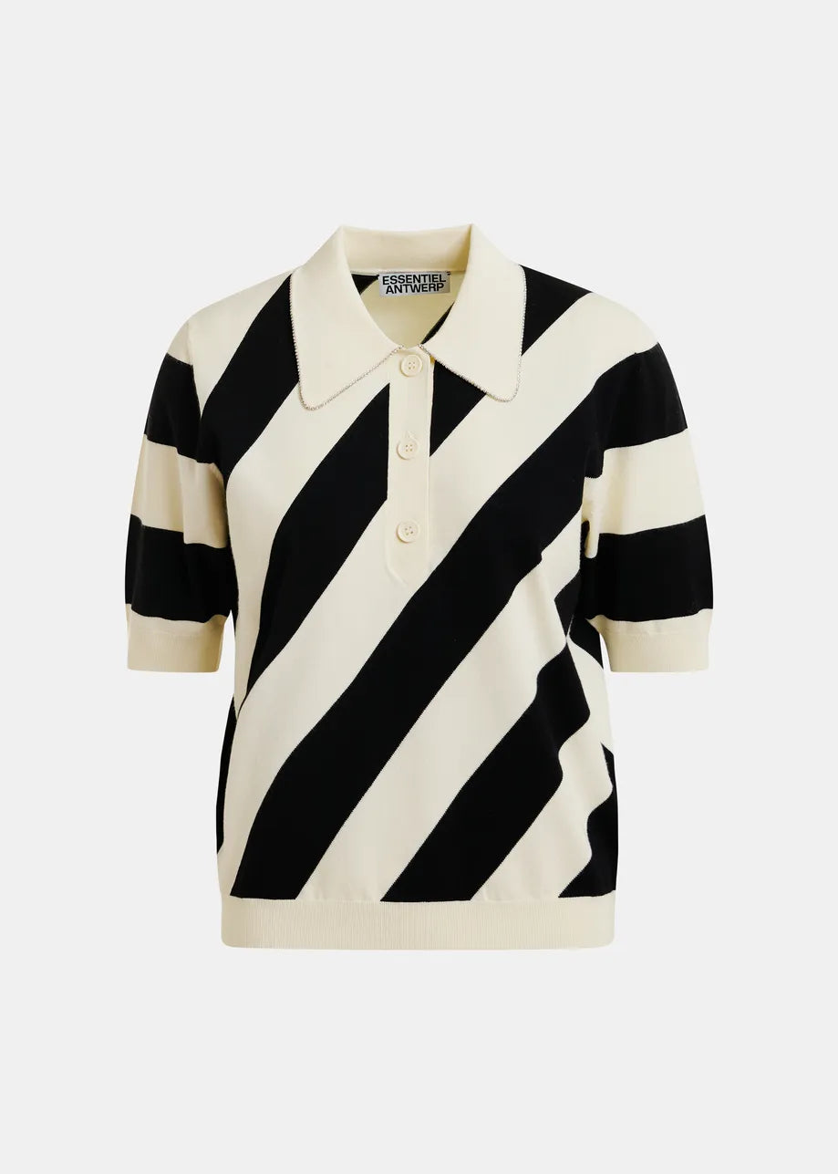 Essentiel Antwerp Joram Striped Knit Polo
