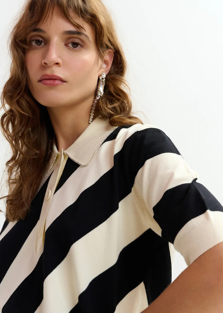 Essentiel Antwerp Joram Striped Knit Polo