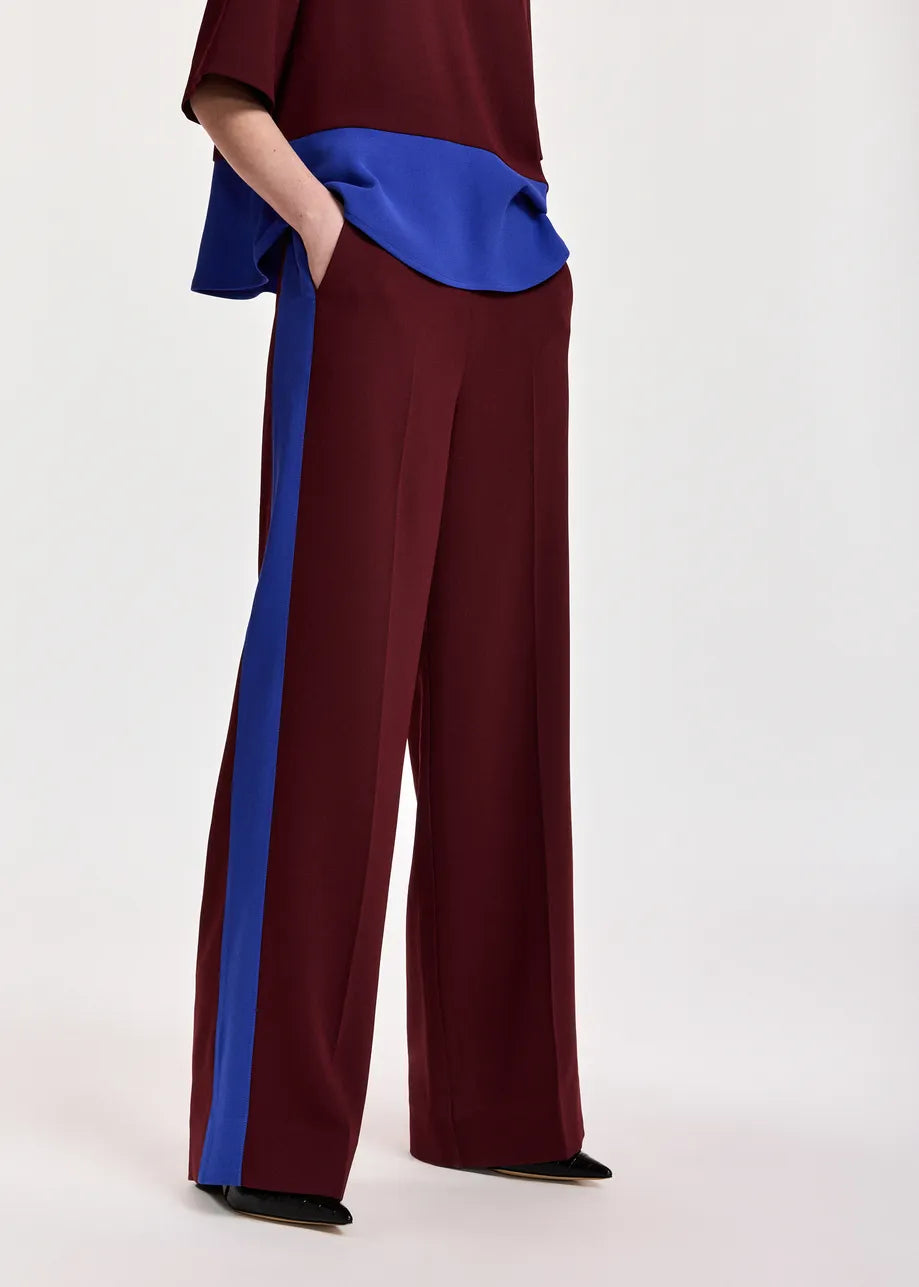Essentiel Antwerp Karmic Two-Colour Pants in Wine Not