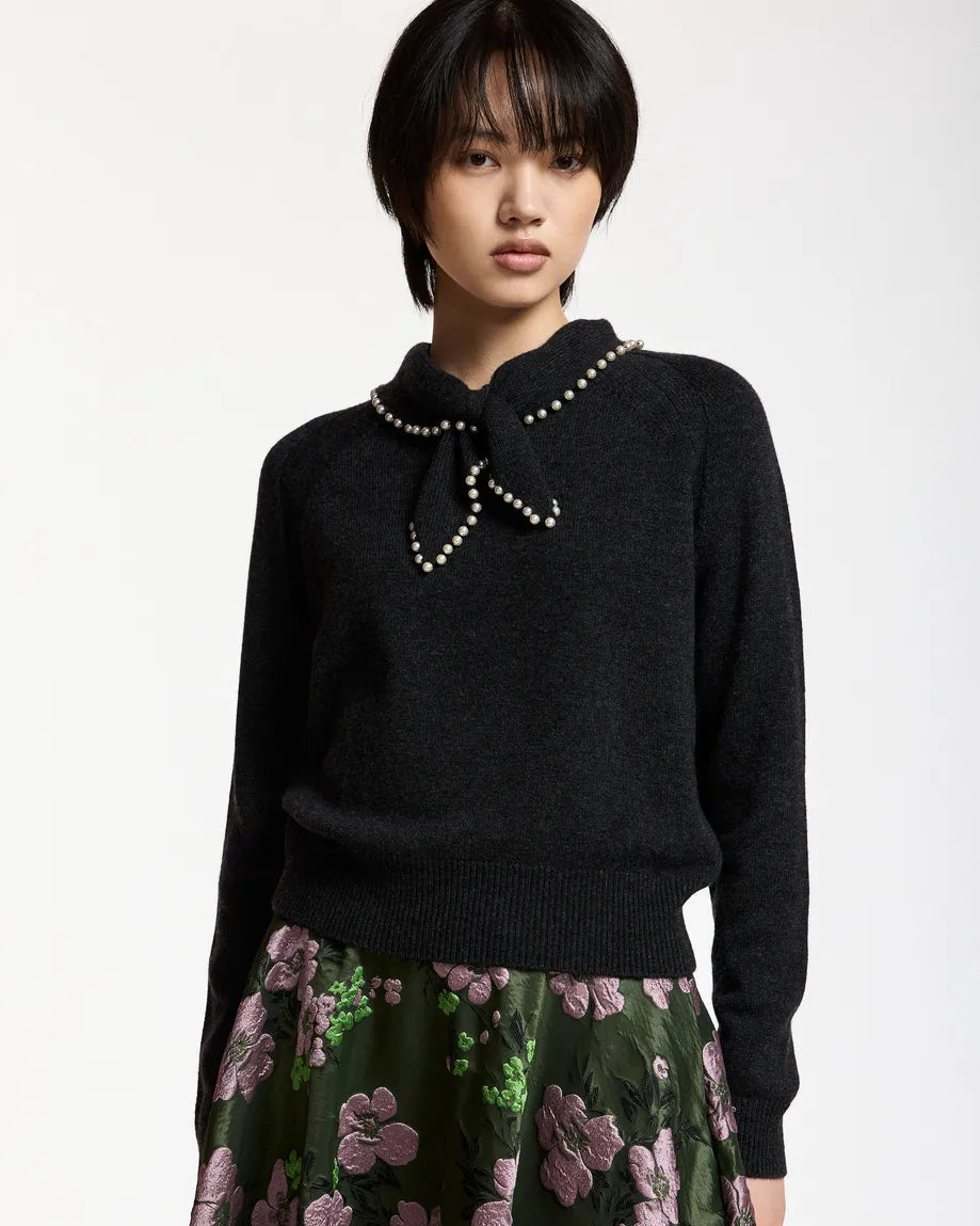 Essentiel Antwerp Kasa Beaded Pullover in Steel Pulse