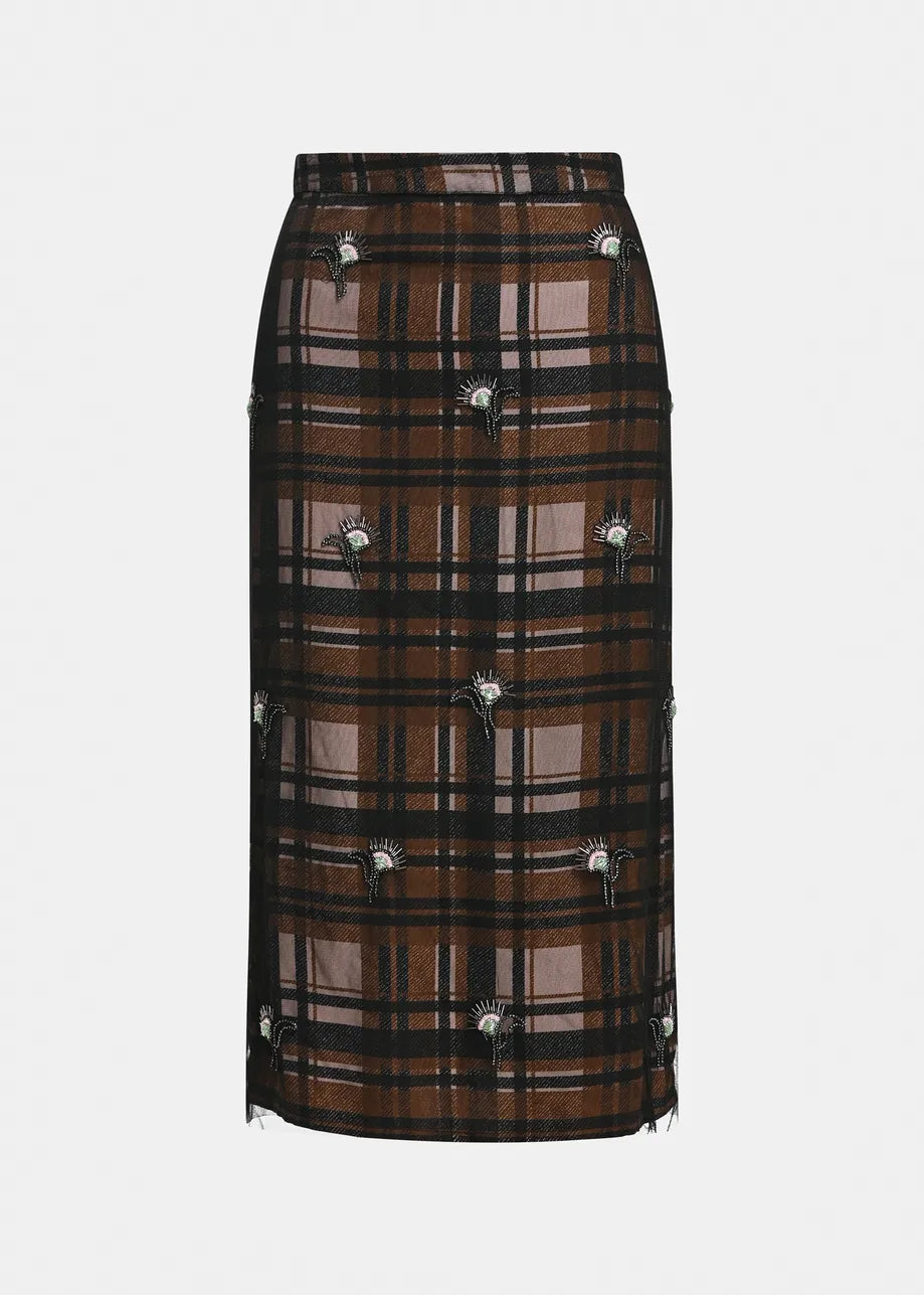 Essentiel Antwerp Kate Embellished Mesh Skirt