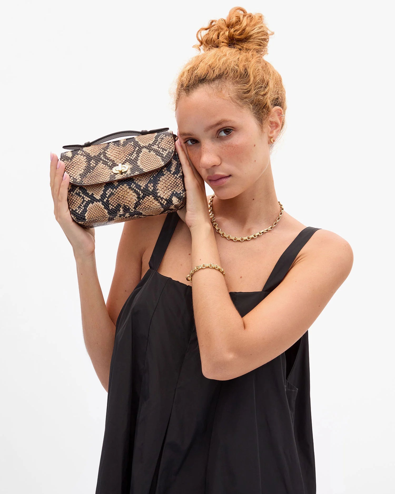 Clare V. Kathryn Bag in Desert Snake