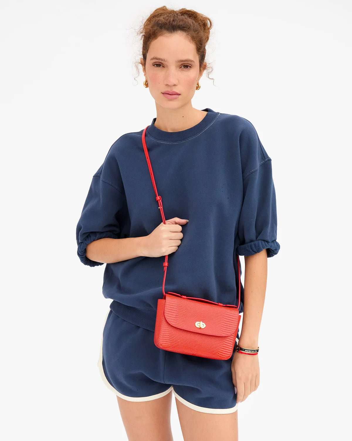 Clare V. Kathryn in Red Glossy Lizard
