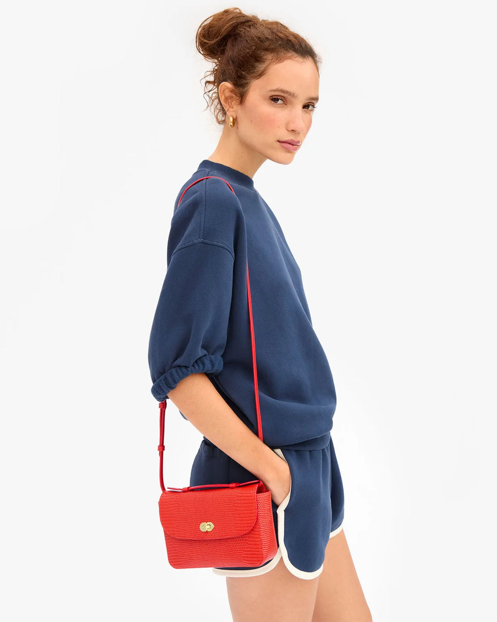 Clare V. Kathryn in Red Glossy Lizard