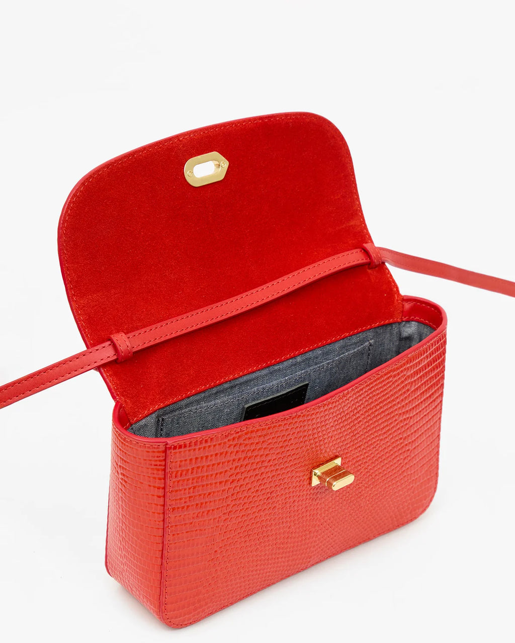 Clare V. Kathryn in Red Glossy Lizard