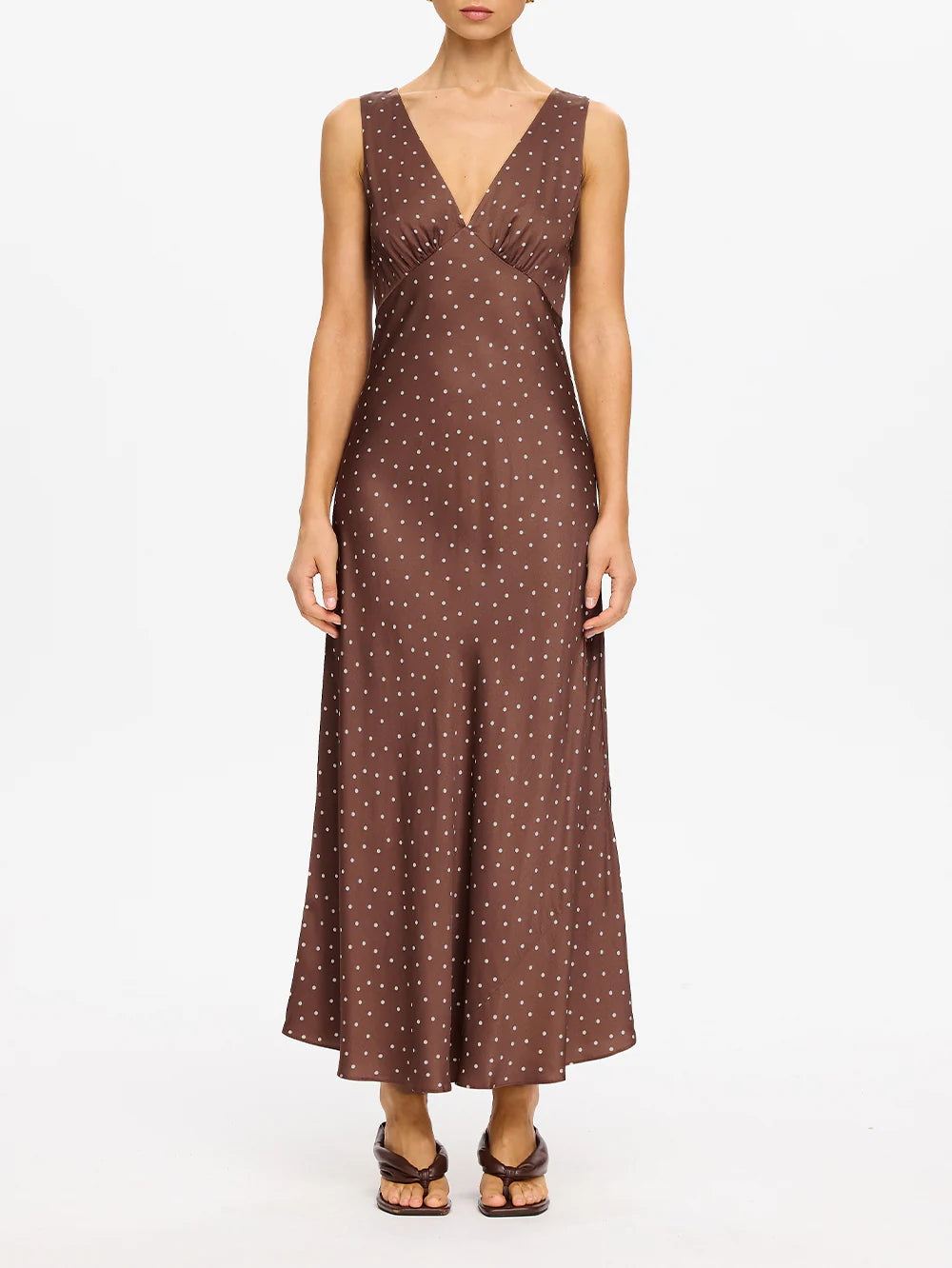 Kivari Edie Midi Dress in Brown