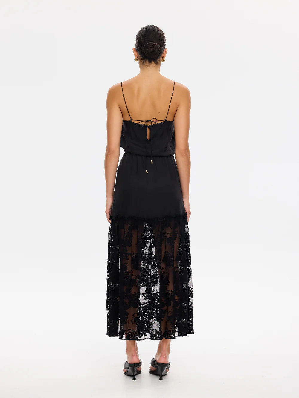 Kivari Blair Lace Maxi Dress in Black