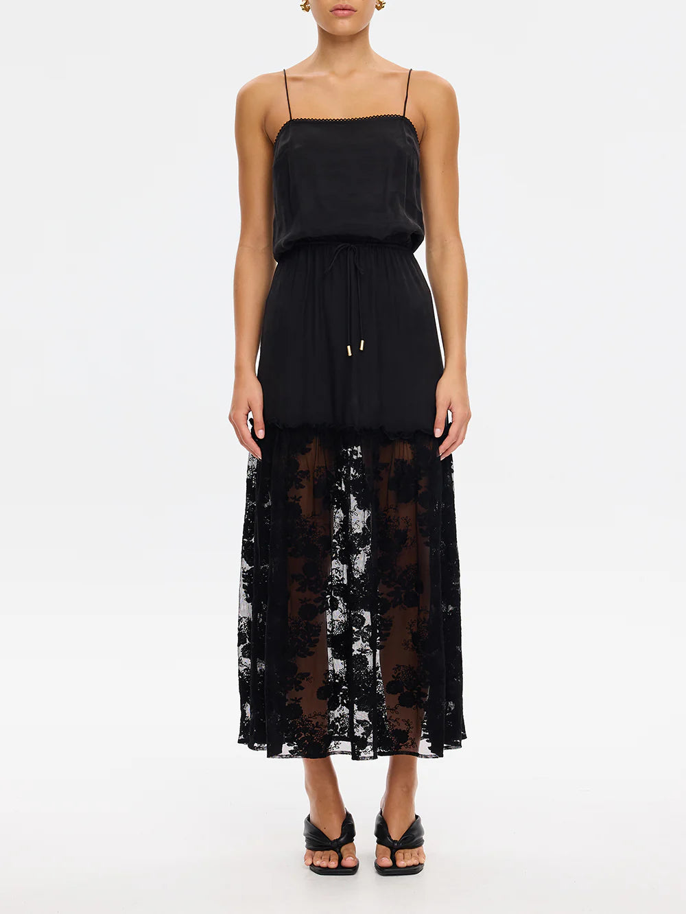 Kivari Blair Lace Maxi Dress in Black