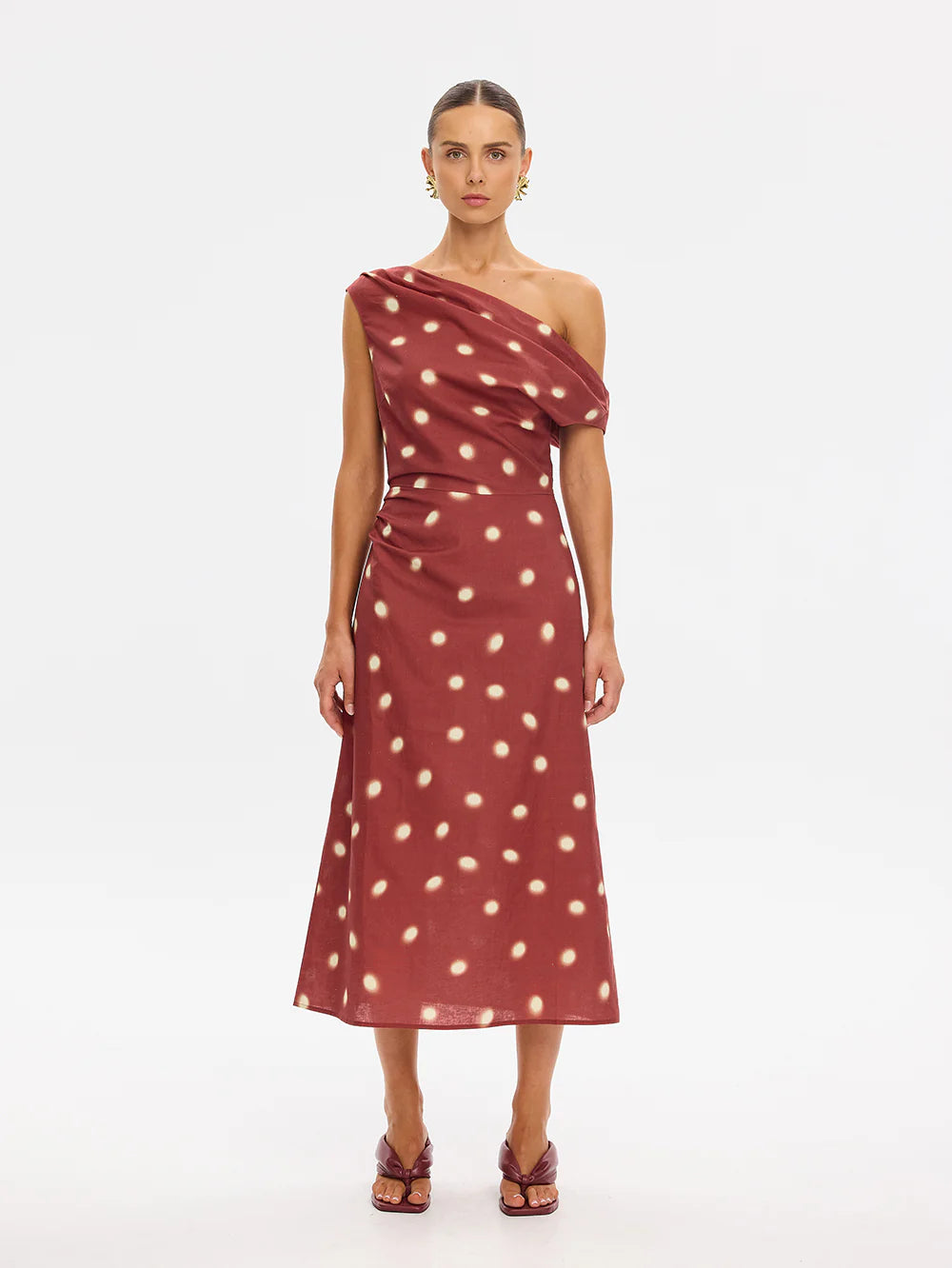 Kivari Saro Midi Dress in Brick
