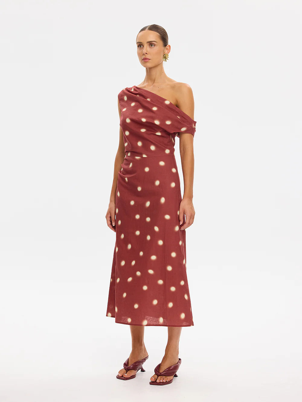 Kivari Saro Midi Dress in Brick