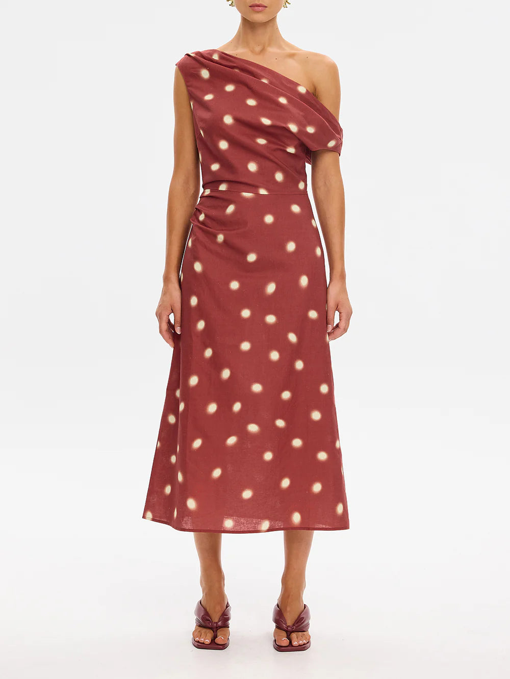 Kivari Saro Midi Dress in Brick