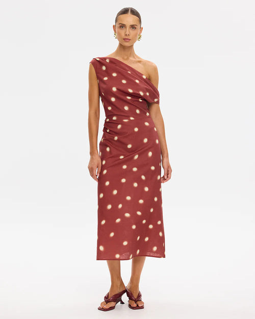 Kivari Saro Midi Dress in Brick