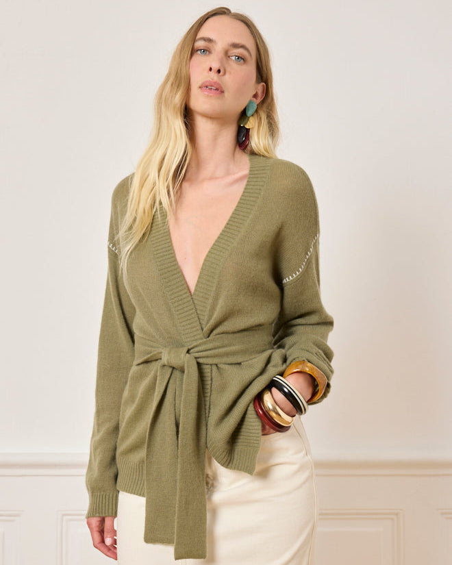 NOTSHY Loli Cardigan in Olive