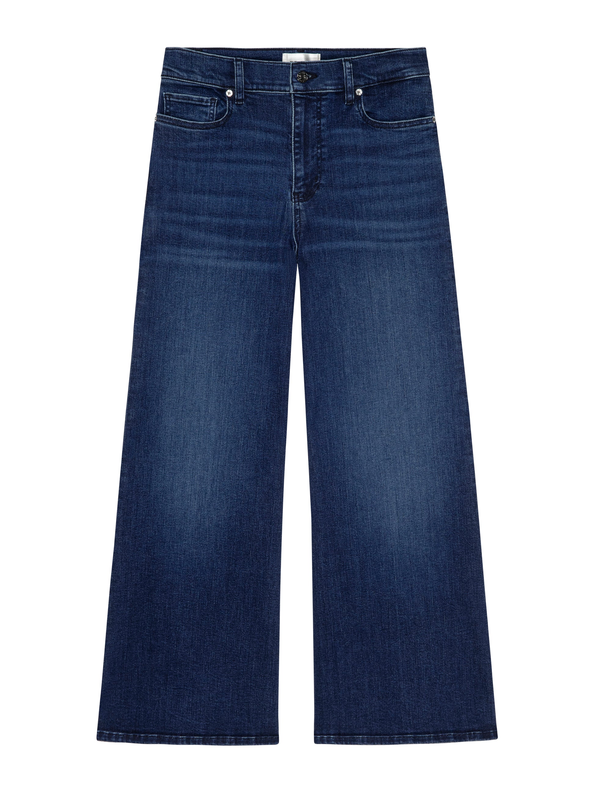 Pair of blue jeans on a white background