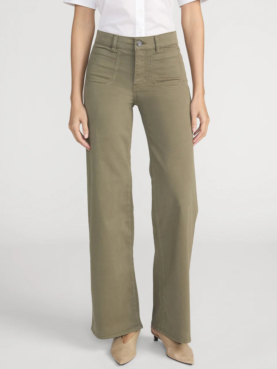 FRAME Le Slim Palazzo Modernist Pocket in Grasshopper