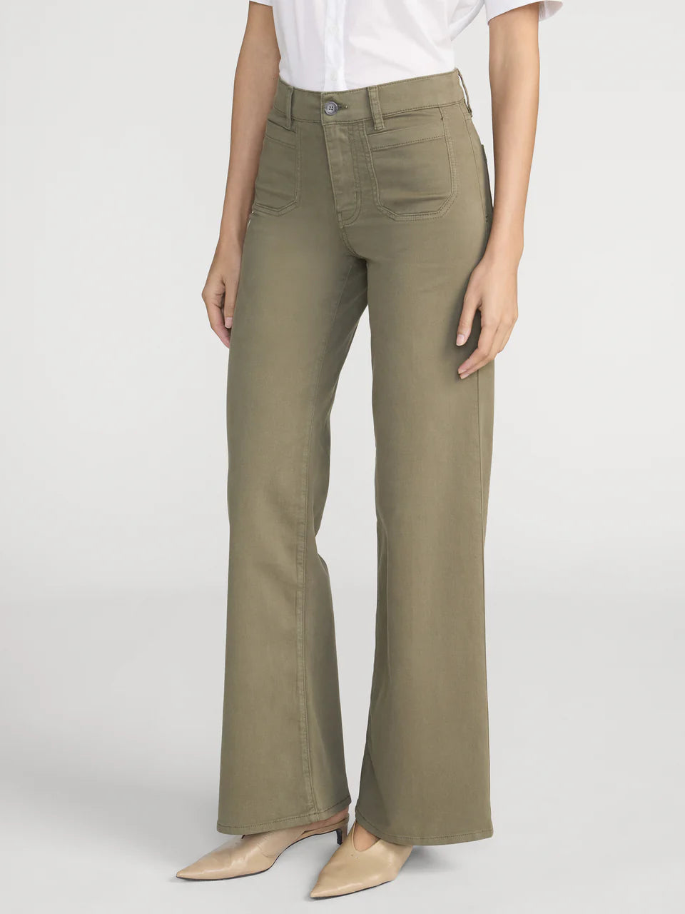 FRAME Le Slim Palazzo Modernist Pocket in Grasshopper