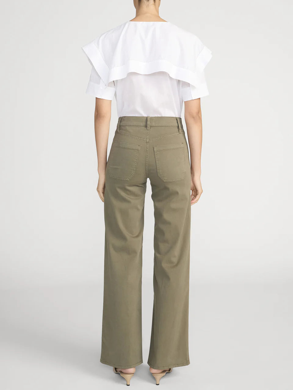 FRAME Le Slim Palazzo Modernist Pocket in Grasshopper