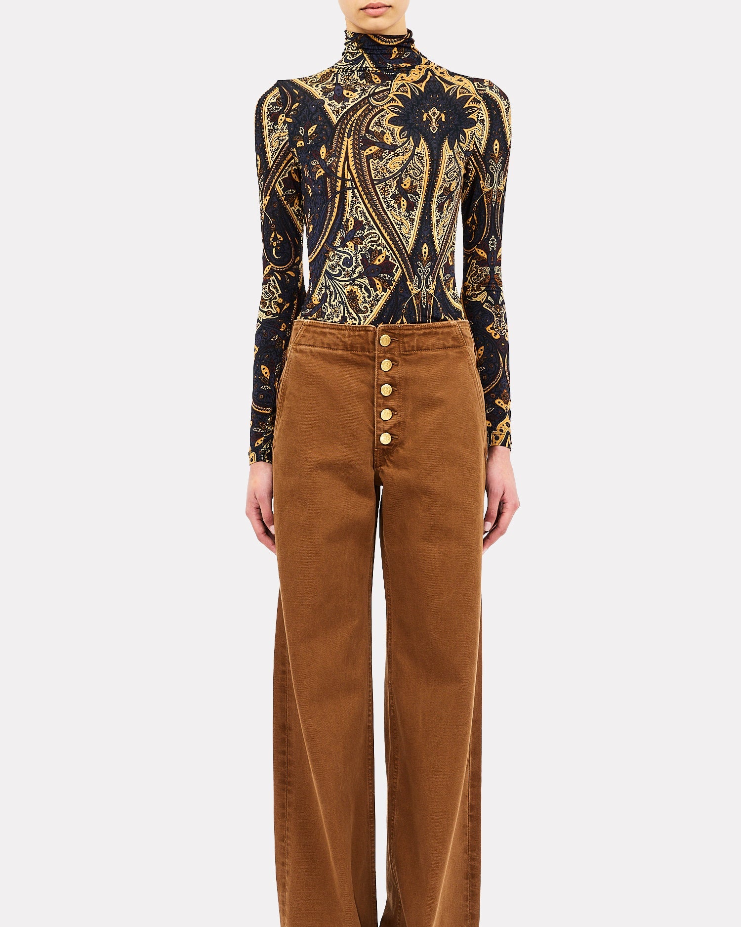 Ulla Johnson Aurelia Jersey Top in Twilight Paisley