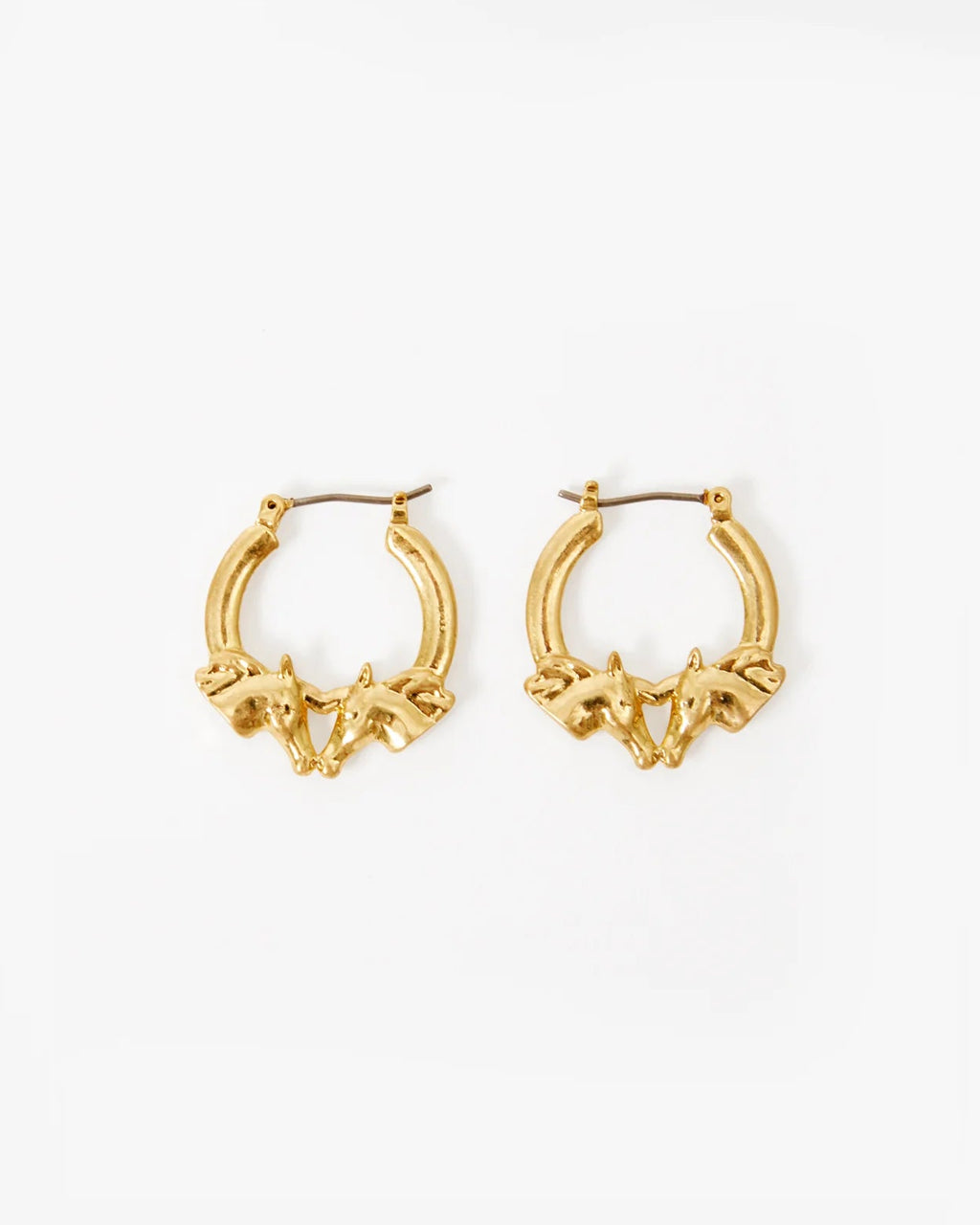 Clare V. Le Cheval Hoop Earrings in Vintage Gold