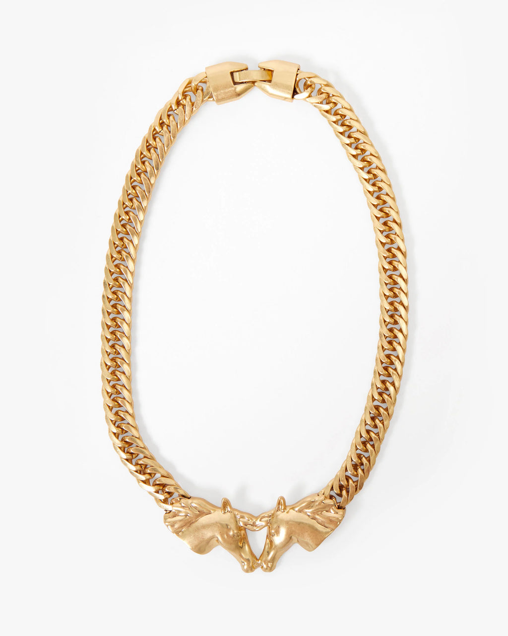 Clare V. Le Cheval Necklace in Vintage Gold