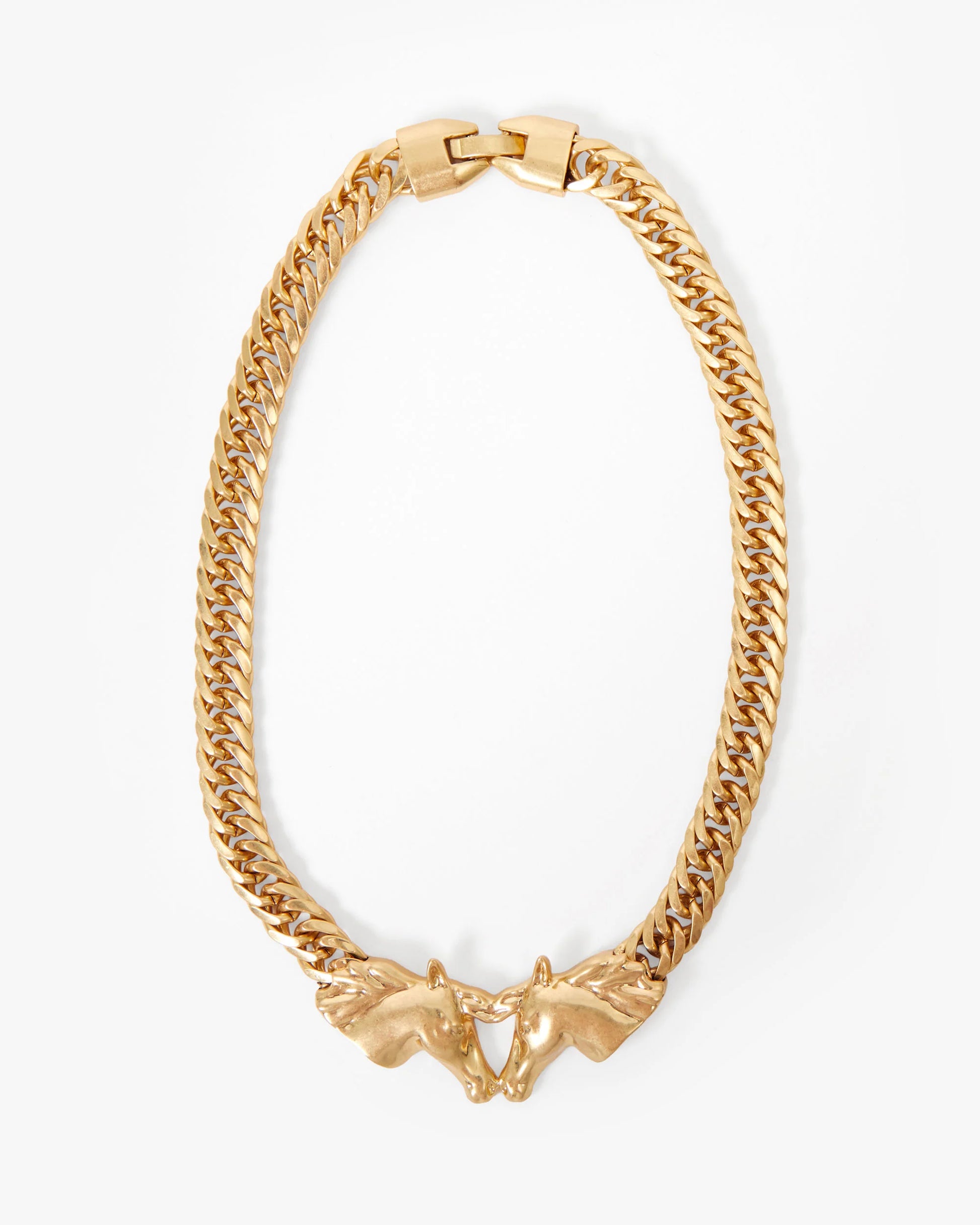 Clare V. Le Cheval Necklace in Vintage Gold