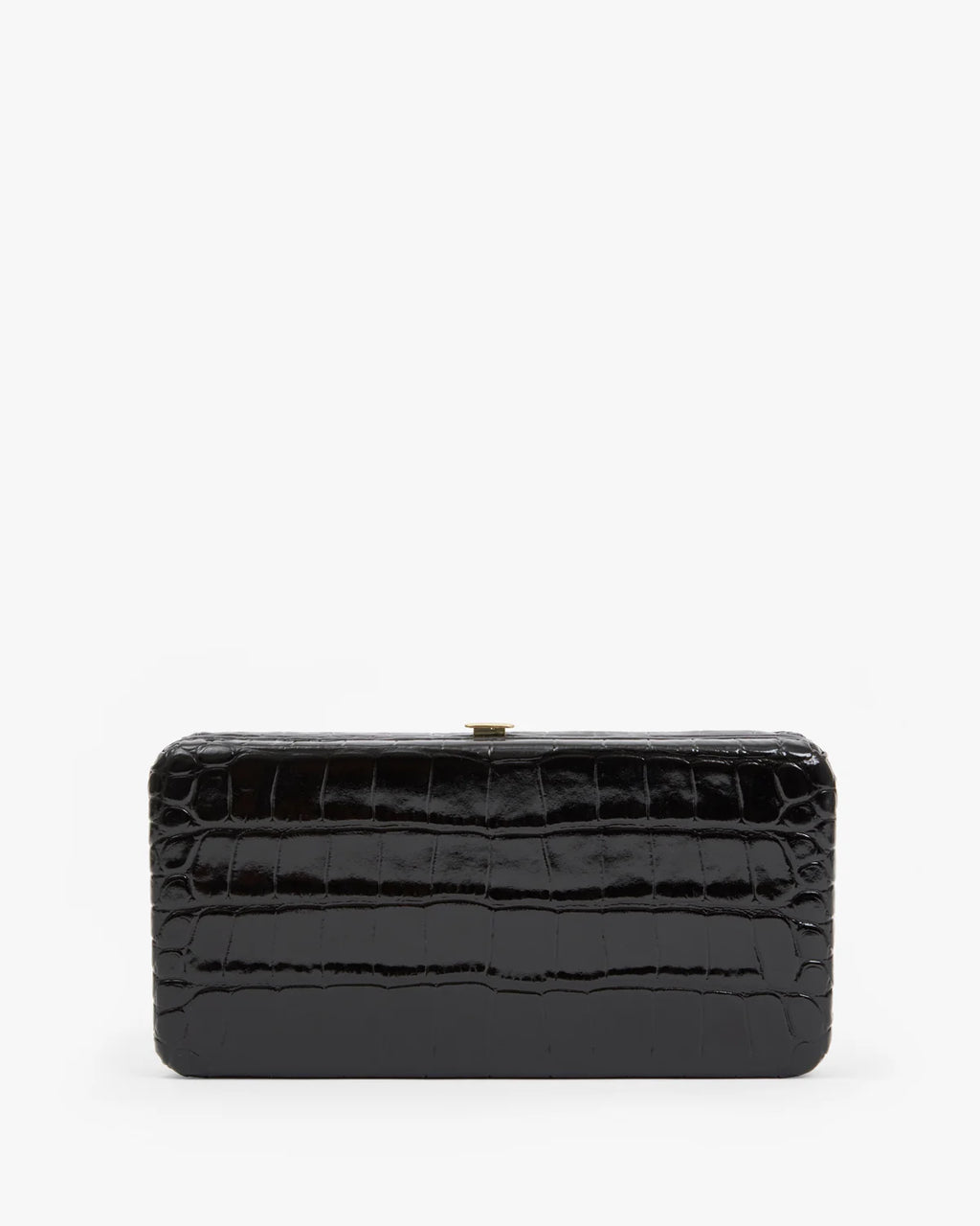 Clare V. Le Tabac Congo Croco Clutch Bag in Black