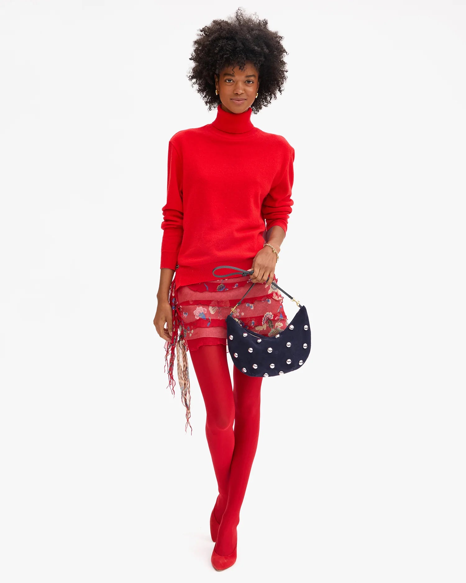 Clare V. Lune in Navy w/ Studs