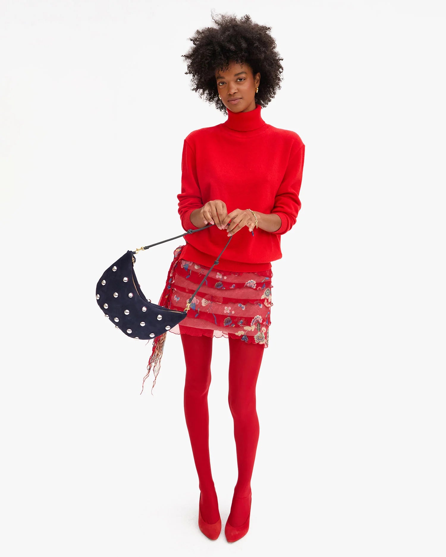 Clare V. Lune in Navy w/ Studs