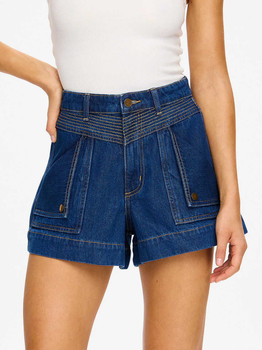 Kivari Celene Denim Short in Indigo