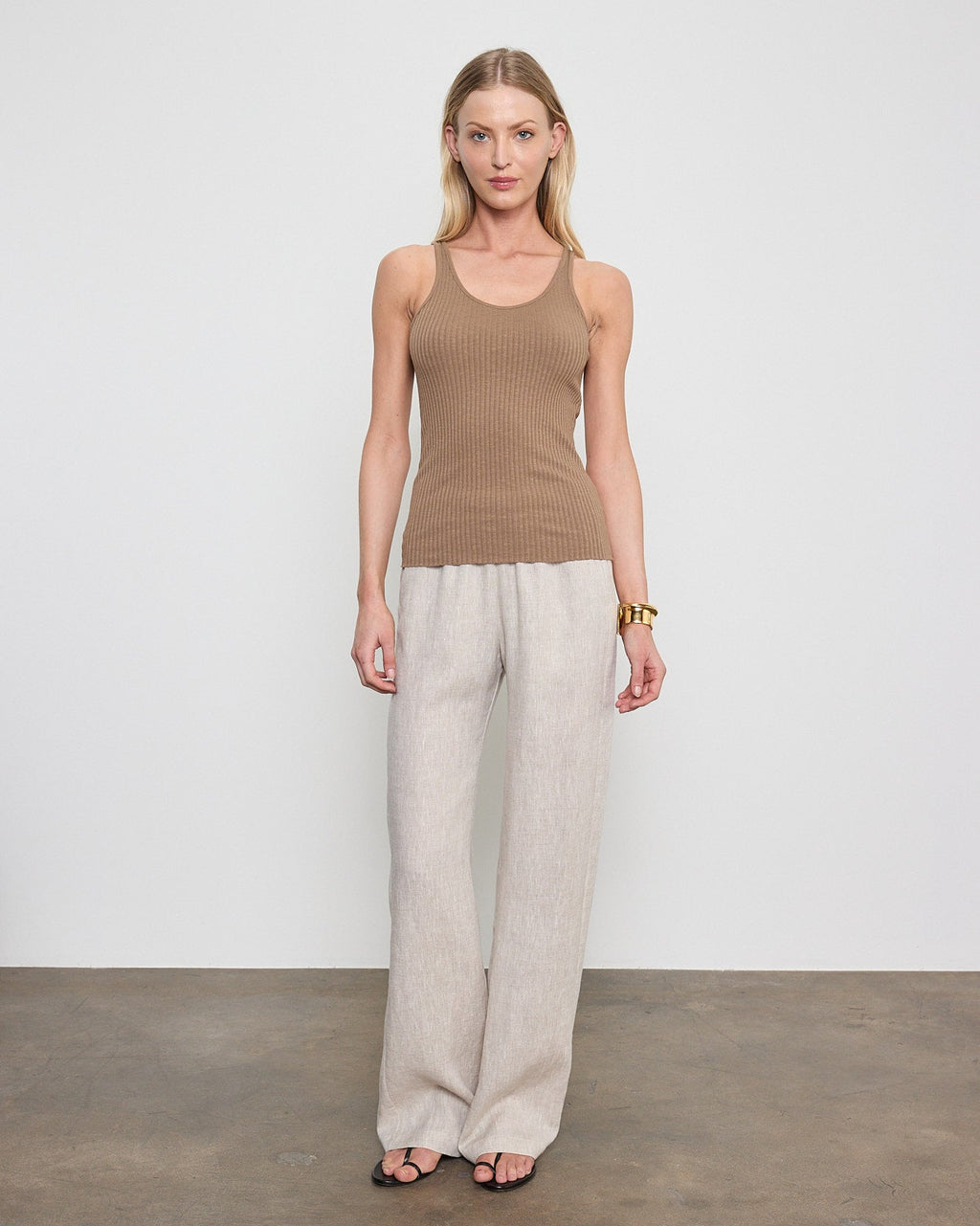 Enza Costa Linen Everywhere Pant in Jute Heather