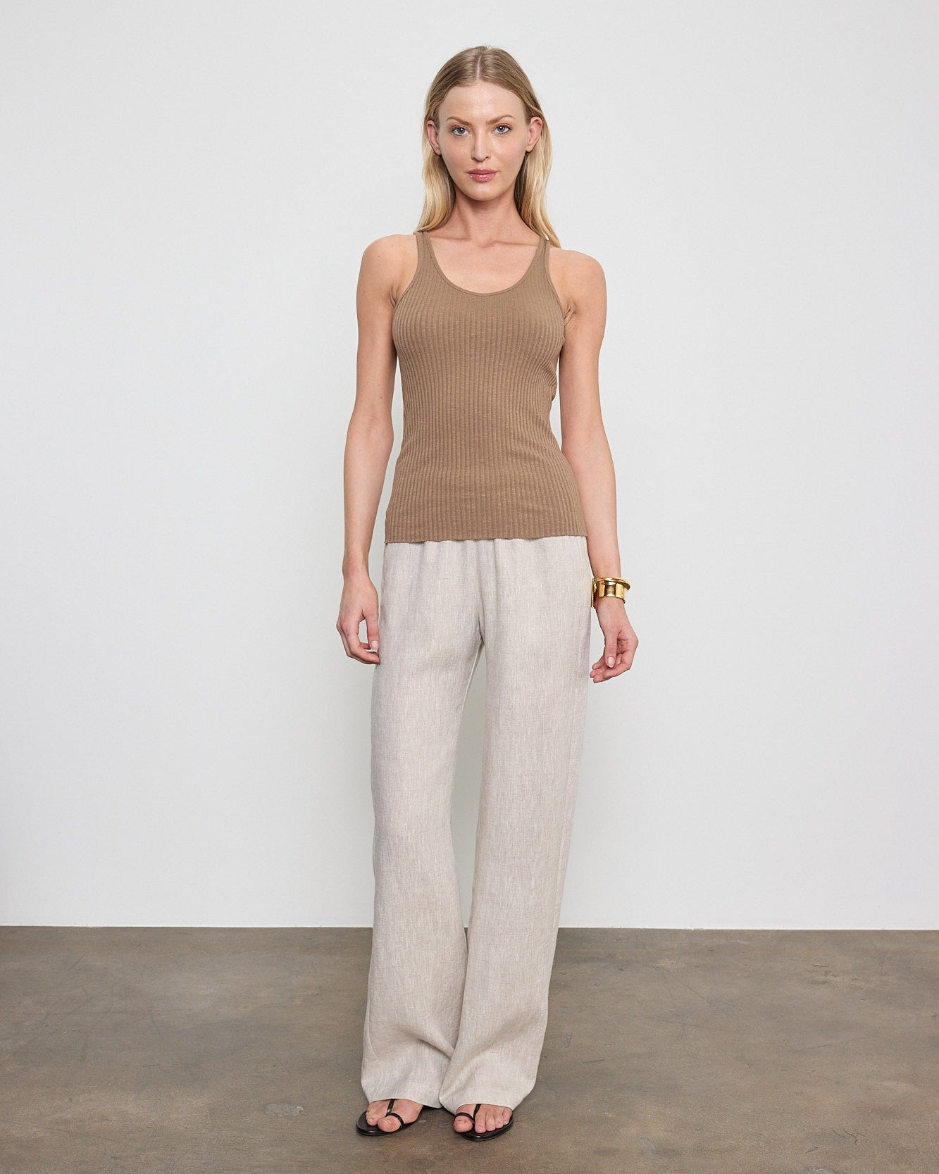 Enza Costa Linen Everywhere Pant in Jute Heather