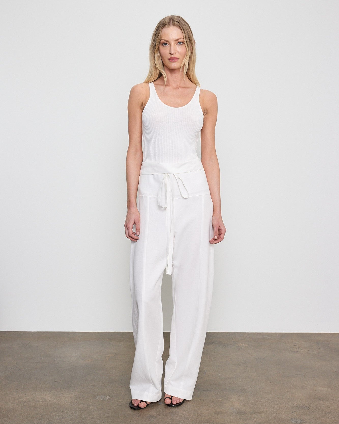 Enza Costa Military Rib Slim Tank in Undyed
