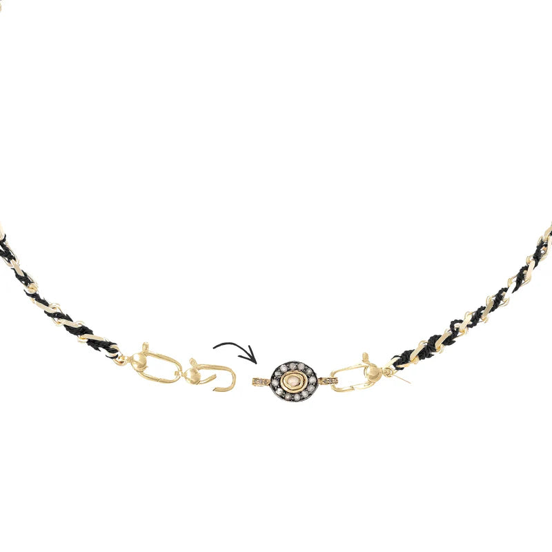 MLC Gold Black Short Necklace with Clasp