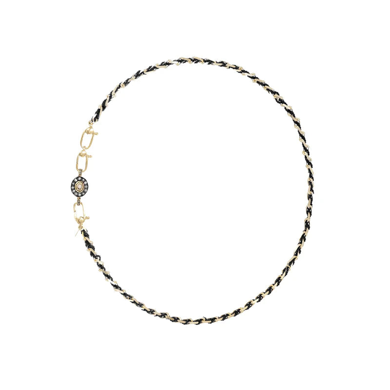 MLC Gold Black Short Necklace with Clasp