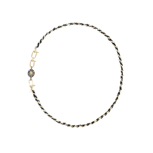 MLC Gold Black Short Necklace with Clasp