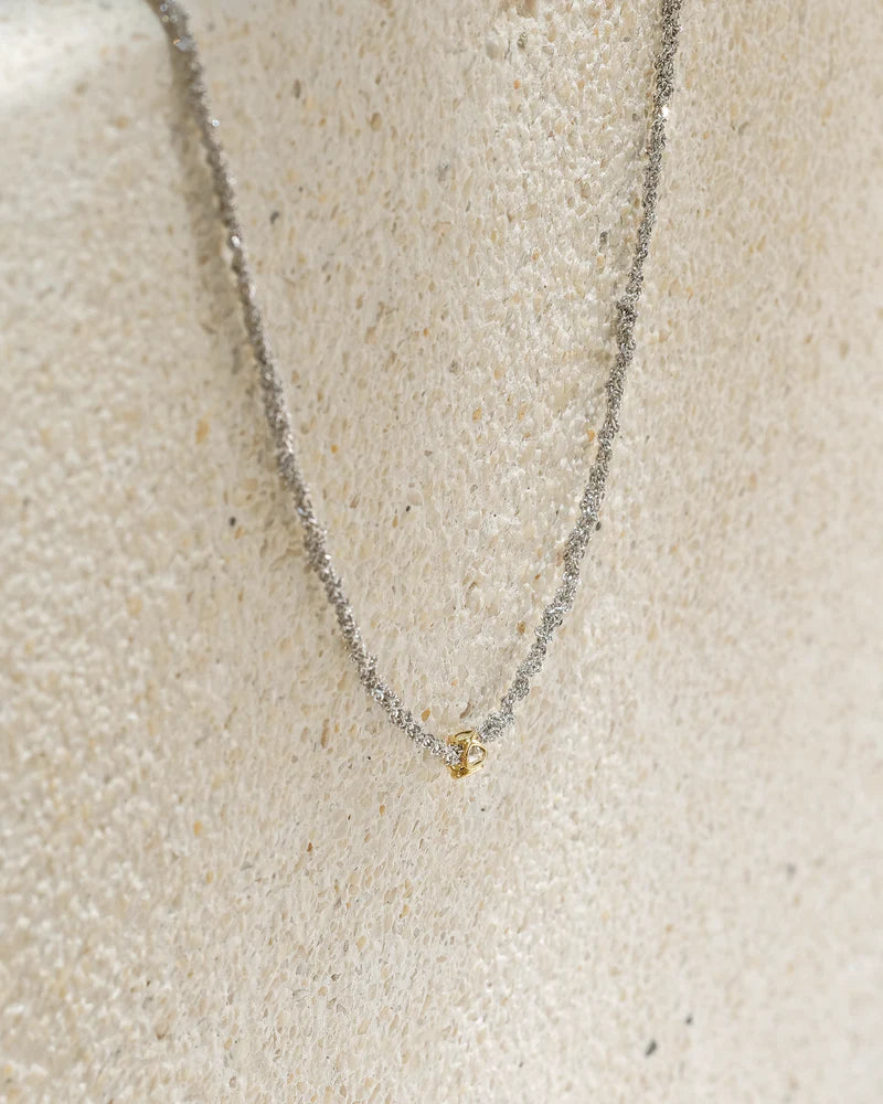 MLC Rhodium Necklace Short with Faceted Polki Diamond