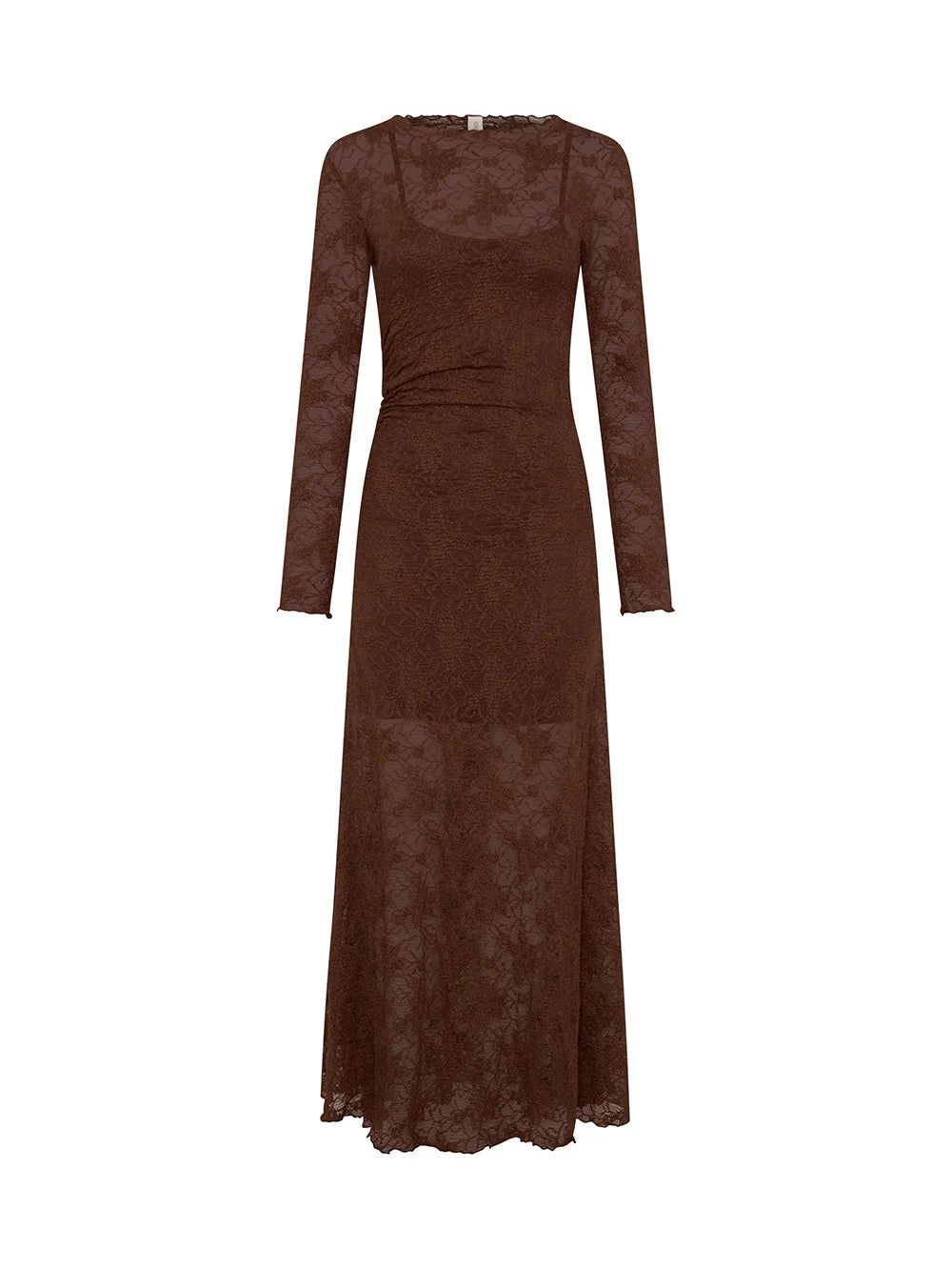 Kivari Marie Lace Maxi Dress in Chocolate