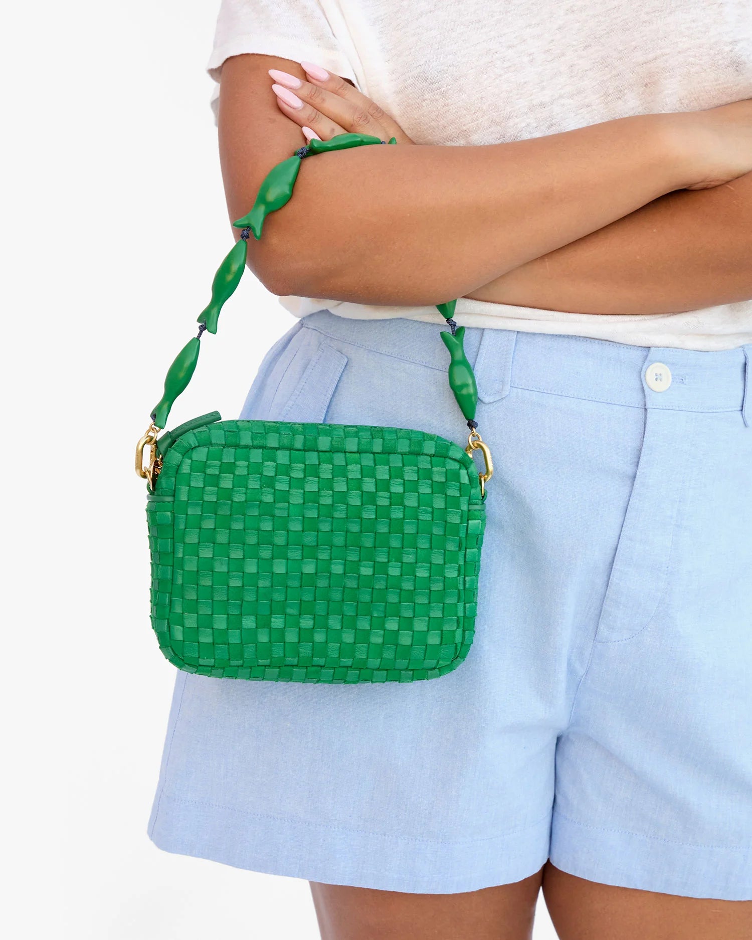 Clare V. Shortie Strap Sardine in Emerald