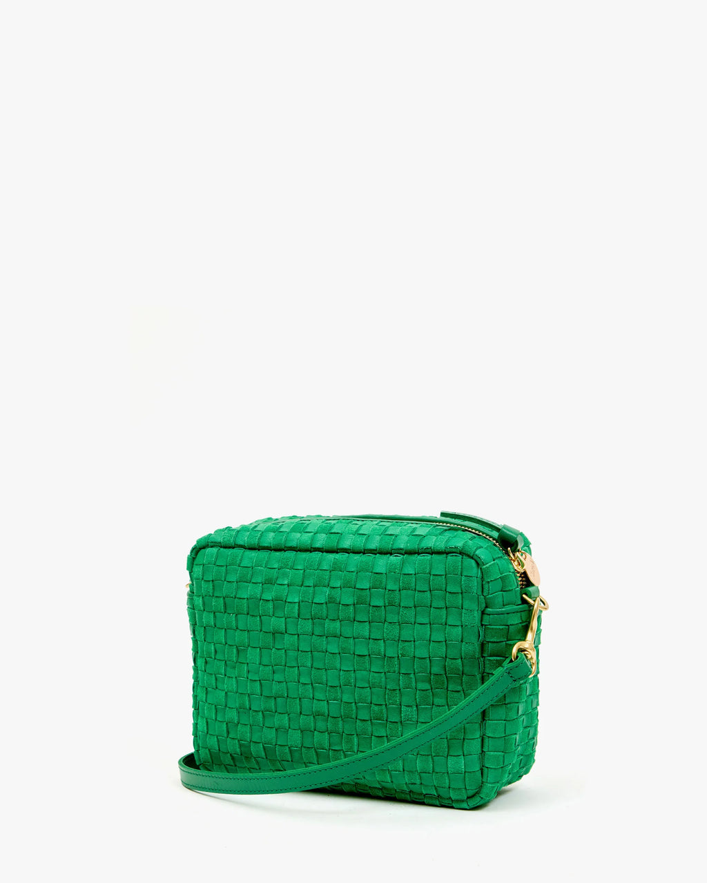 Clare V. Midi Sac Woven Checker in Grass