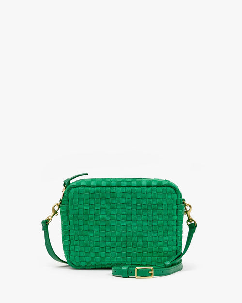 Clare V. Midi Sac Woven Checker in Grass